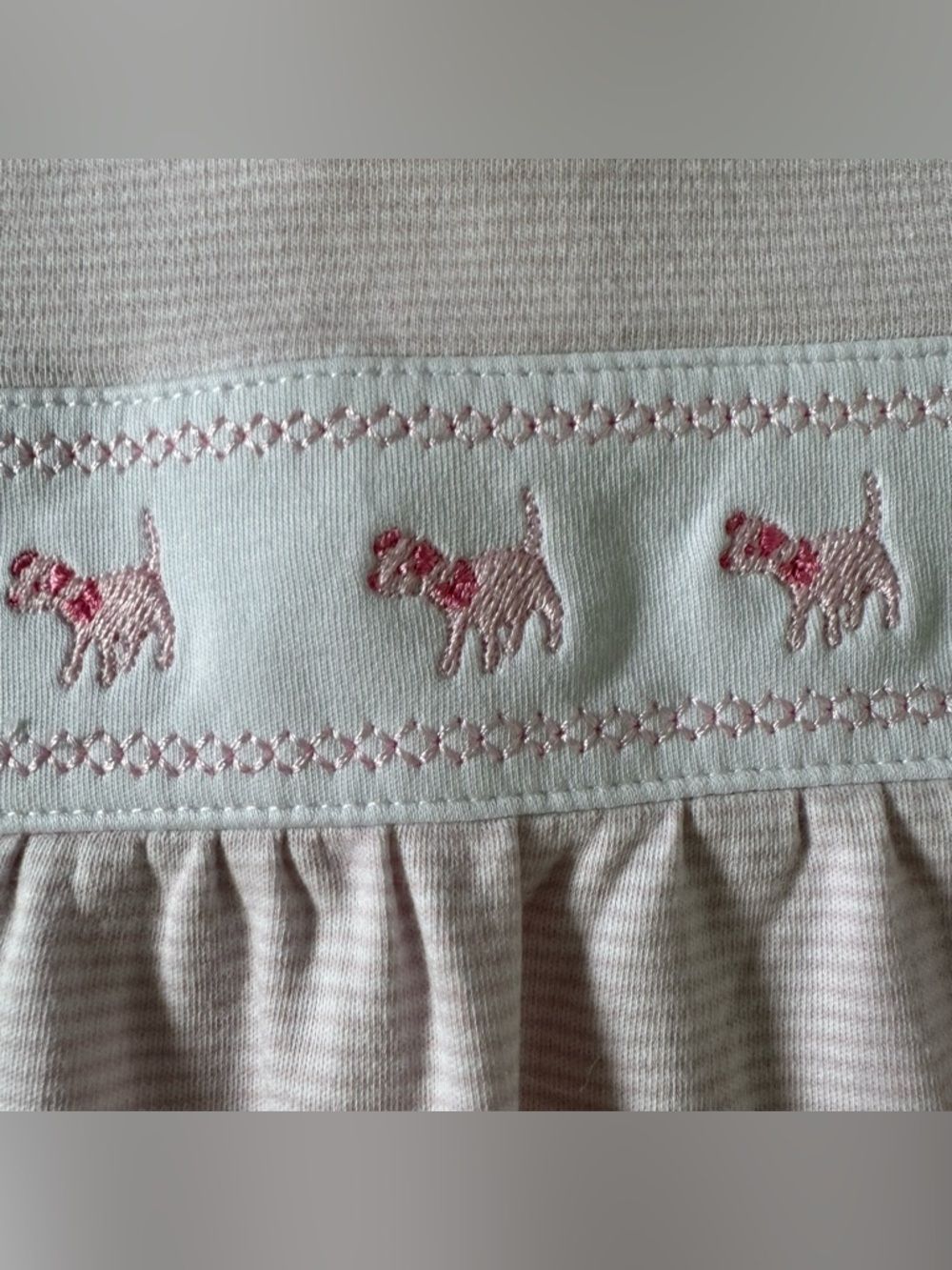 Kissy Kissy Puppy Pink Embroidered Footie - Size 6-9 Months — image 2 of 4